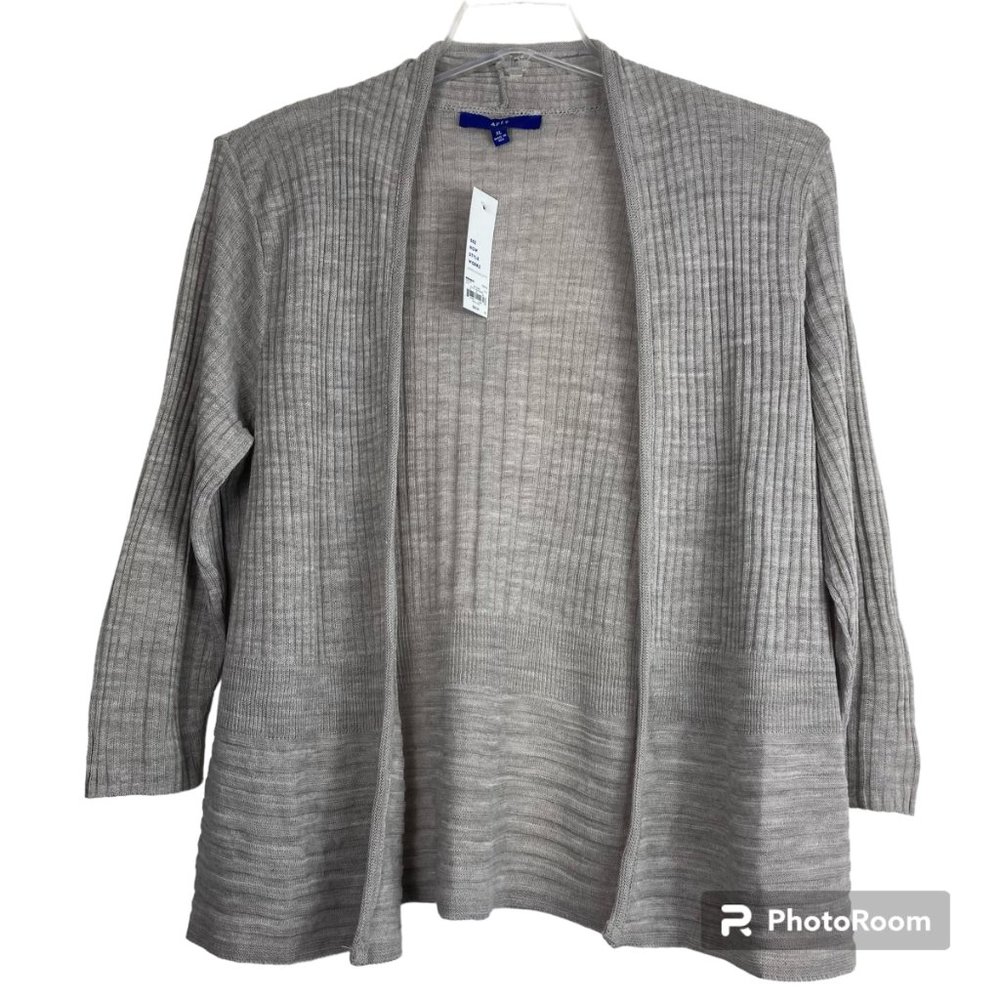 NWT Apt 9 Sz XL Gray Long Sleeve Sweater Open Front Cardigan